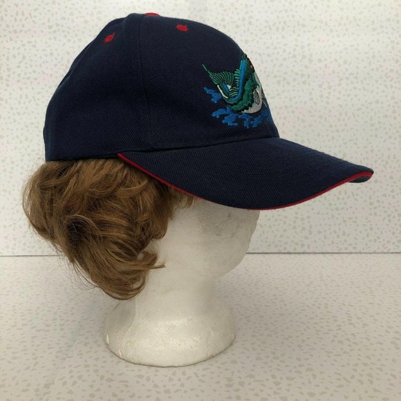 EUC Sam's Cap Bass Fishing Embroidered Navy Strap Back DadCore Ball Cap Dad Hat - Picture 1 of 6